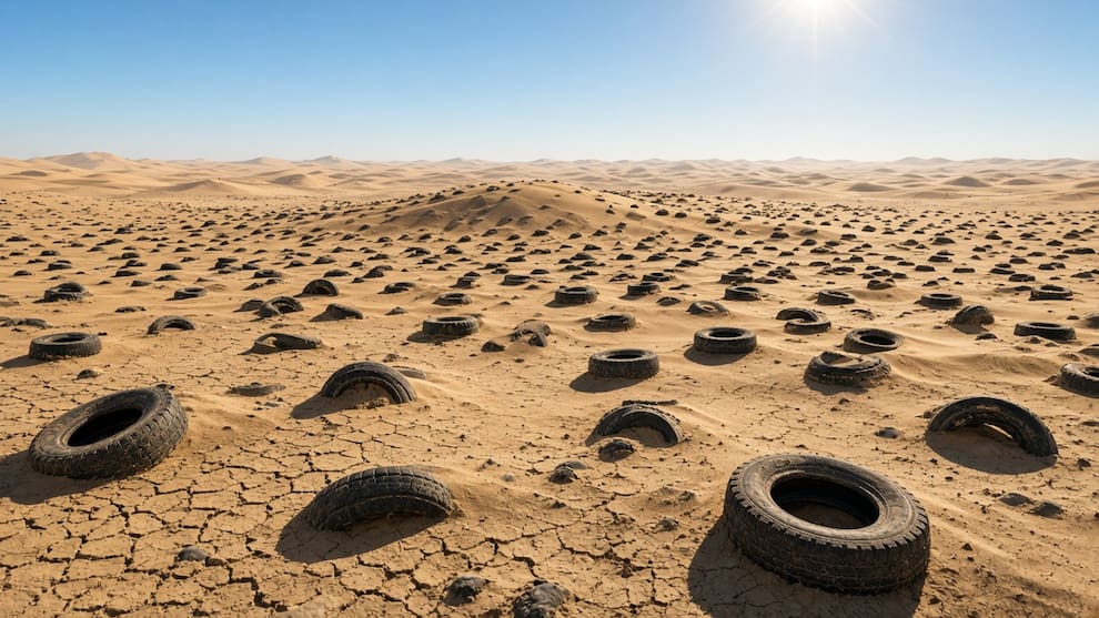 Enterraron más de 40 millones de neumáticos en el desierto y terminaron desatando un desastre ambiental 🛞🔥