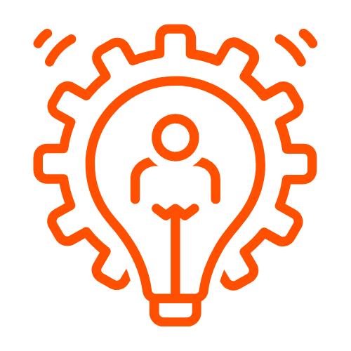Light bulb with man at center