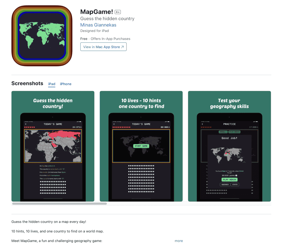 Mapgame Now Available On IOS Blog Mapchart Image.
