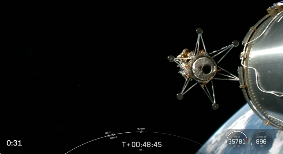 Intuitive Machines IM-1 Spacecraft Begins Journey to the Moon with