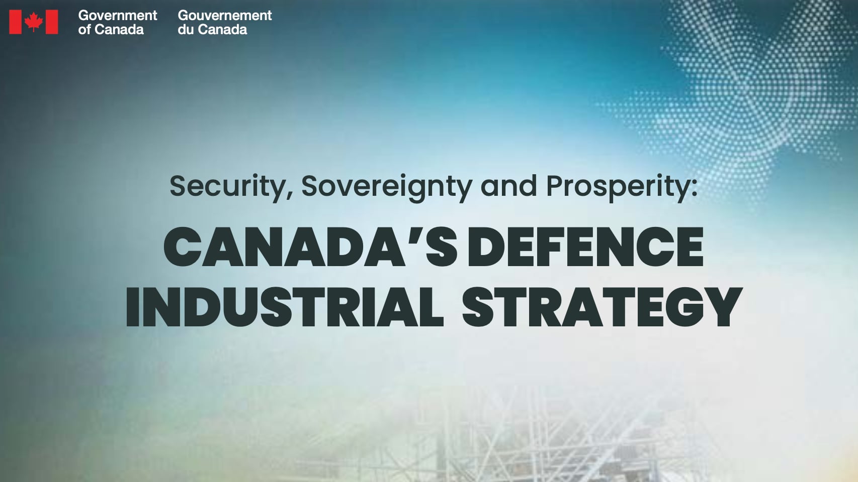Canada's Defence Industrial Strategy document with space imagery