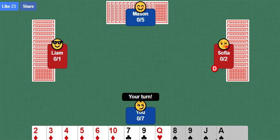 Spades Online Play Free Card Game Fullscreen Screen1 