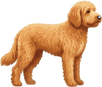 Labradoodle Australiano de tamaño estándar, de 53 a 63 cm de altura a la cruz