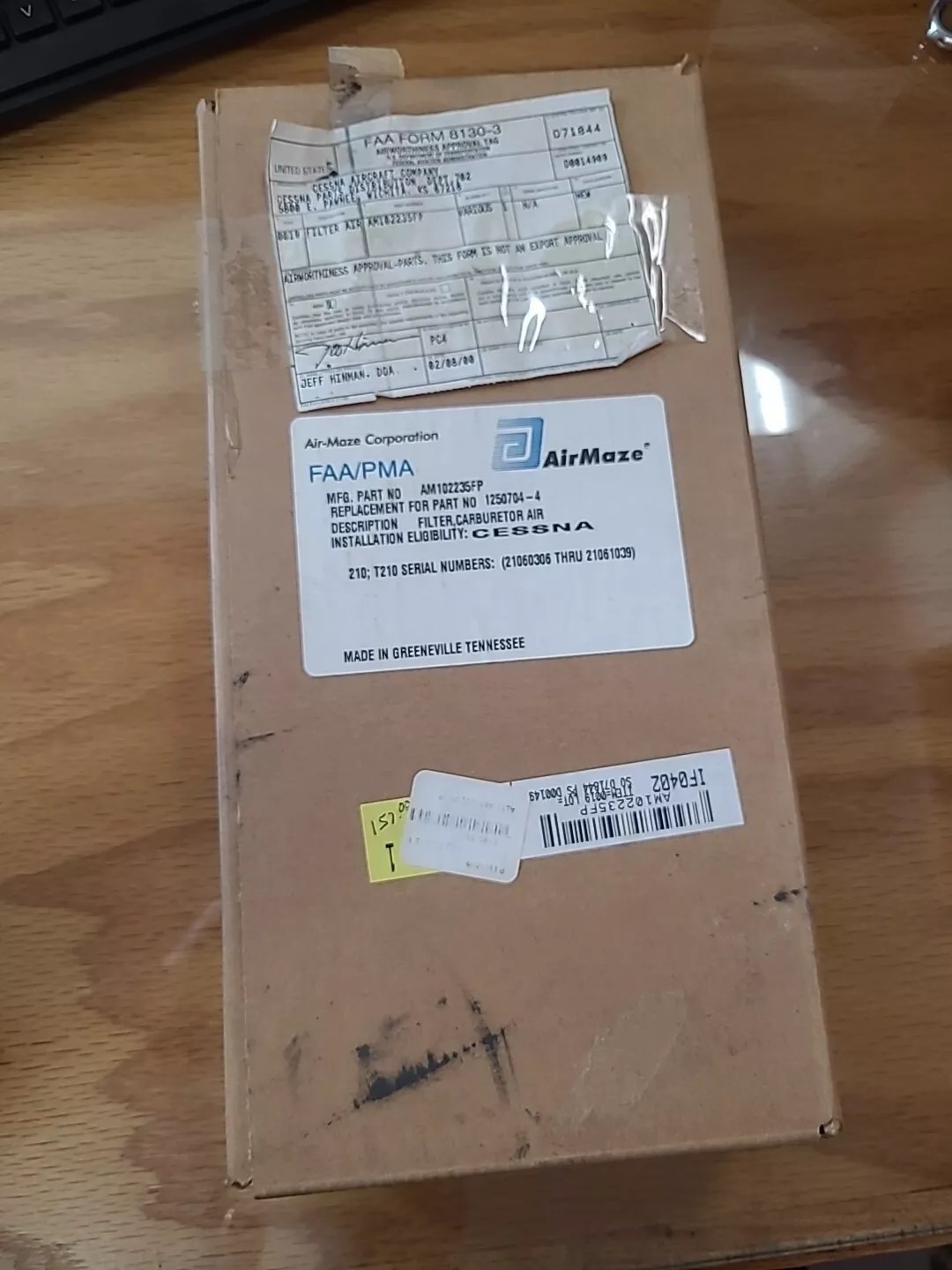 Cessna Air Filter P/N:AM102235FP
