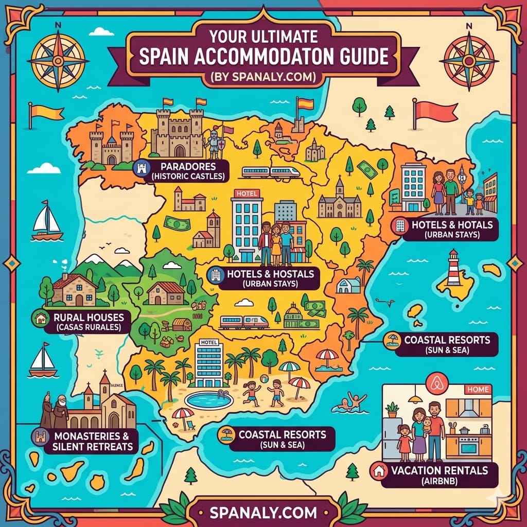 Best Places To Stay In Spain Ultimate Guide Ultimate Spain Guide Infographic Map 