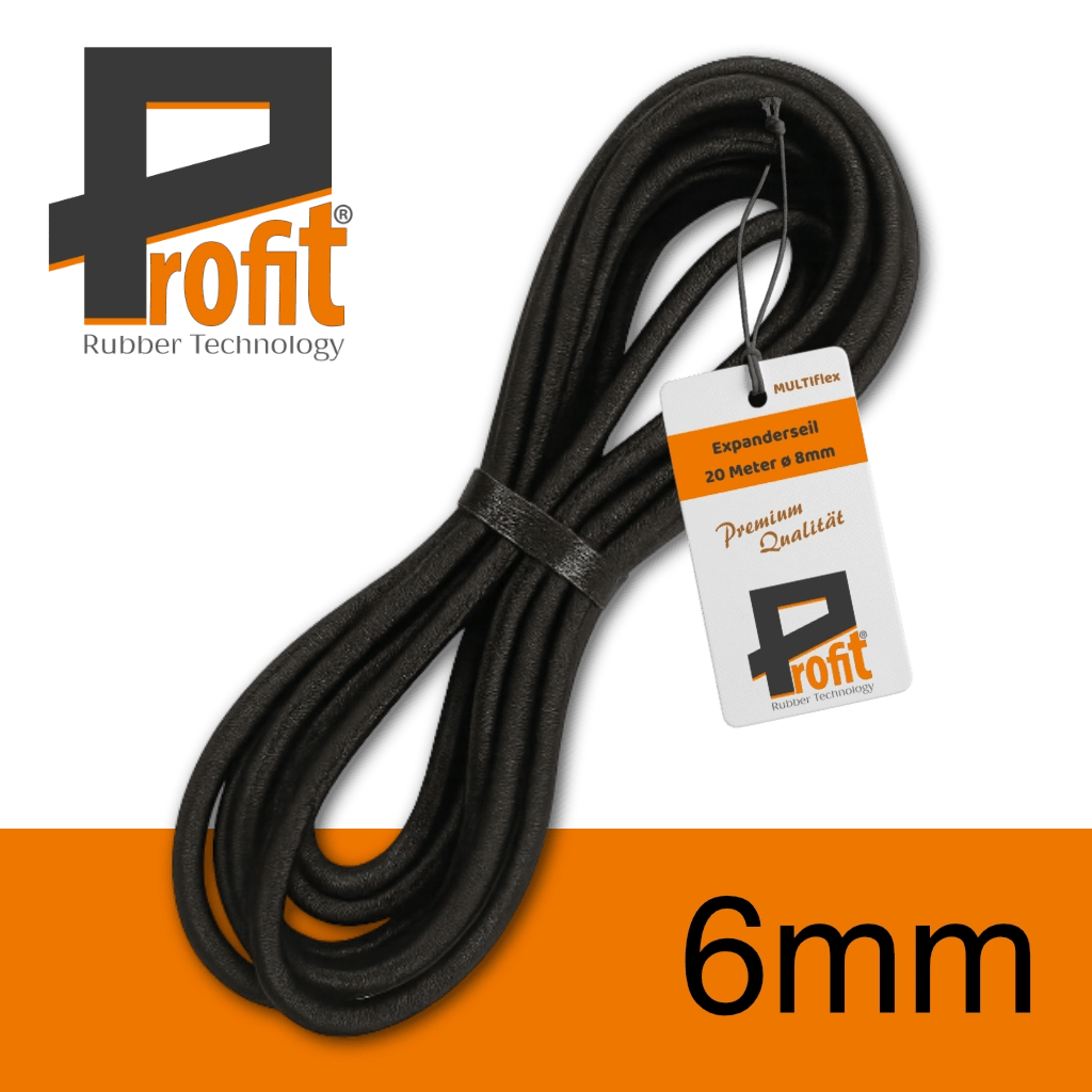 Expanderseil 6mm Schwarz – Multiflex Meterware