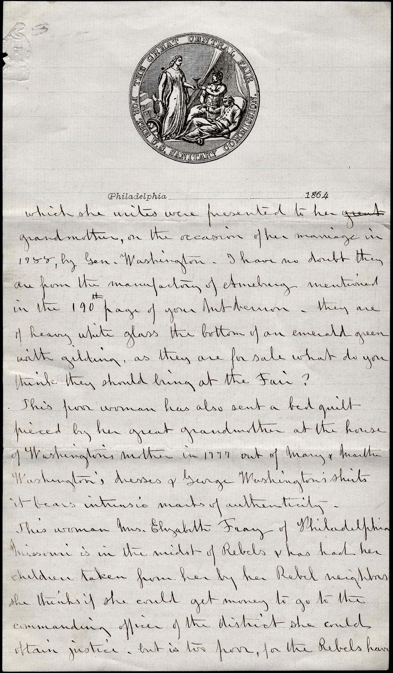 1864: Isabella (Batchelder) James to Benson J. Lossing | Spared