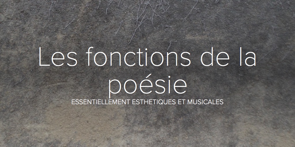 Les fonctions de la poésie