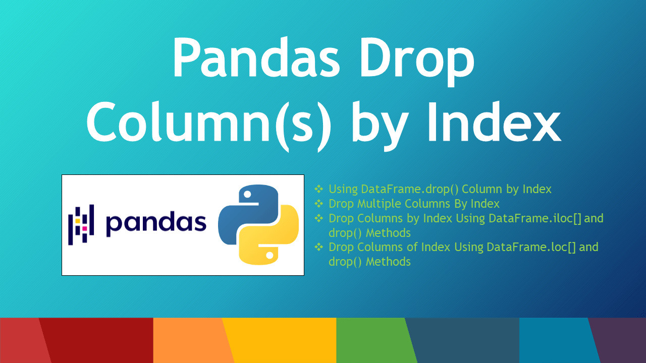 Pandas drop index. Column Drop.