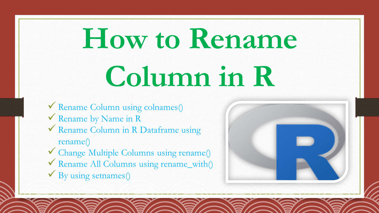 How To Rename Column In R Spark By Examples