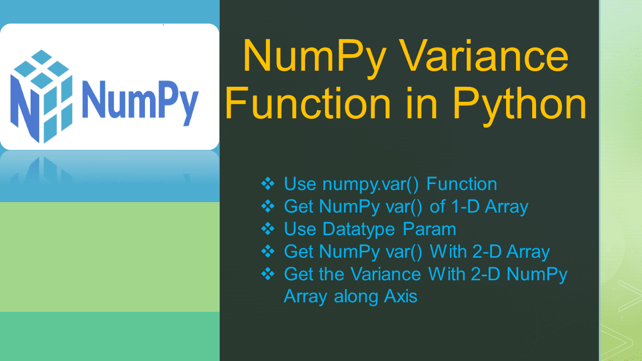 You are currently viewing NumPy Variance Function in Python