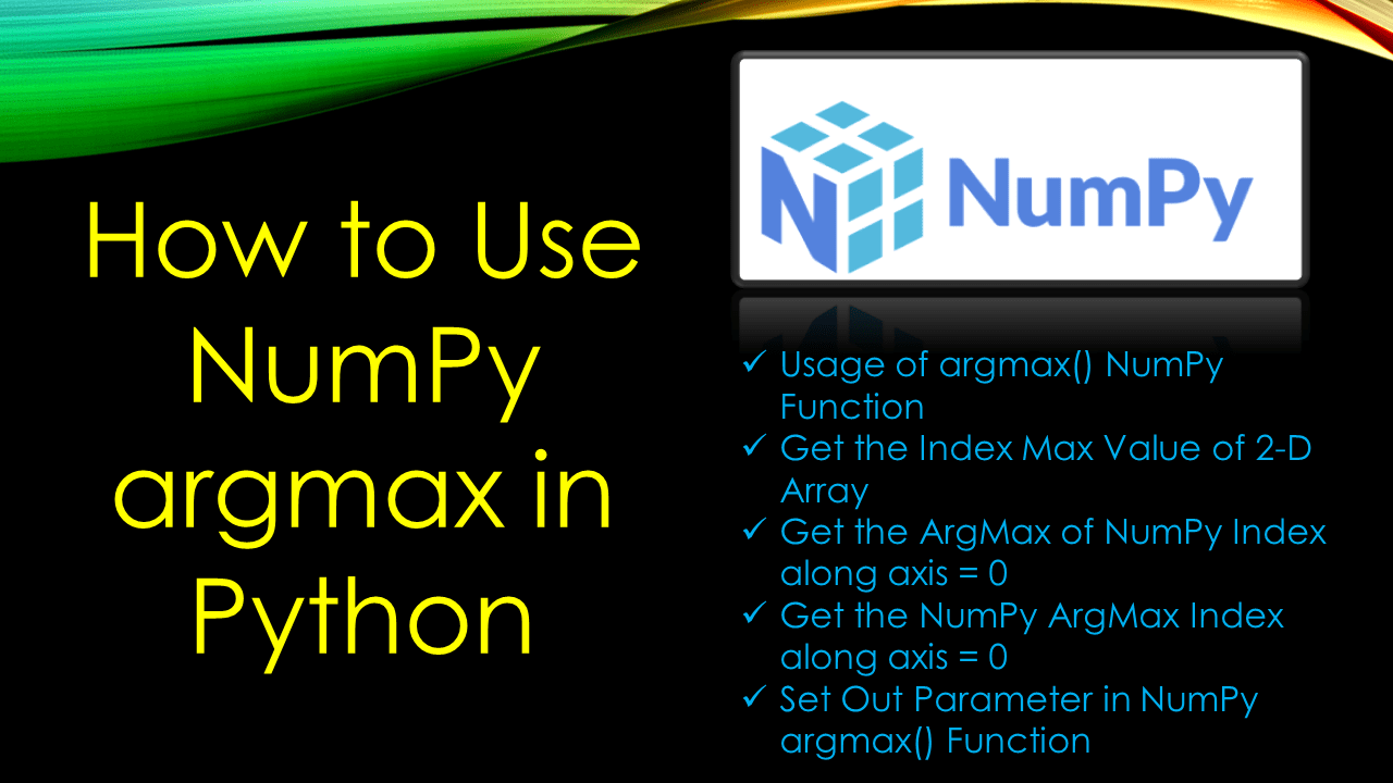 numpy argmax