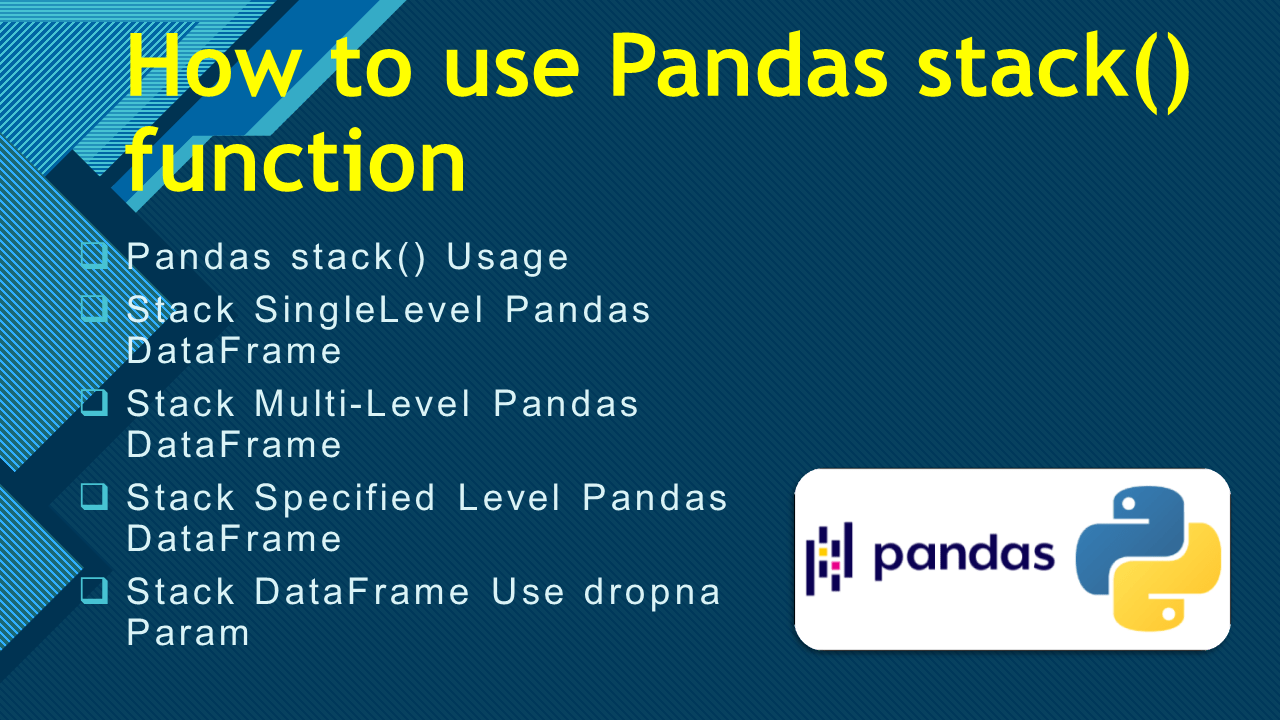 How to use Pandas stack() function - Spark By {Examples}