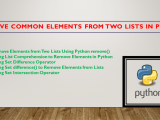 Remove Common Elements From Two Lists In Python Spark By Examples