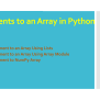 Add Elements To An Array In Python - Spark By {Examples}
