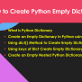 How To Create Python Empty Dictionary? - Spark By {Examples}