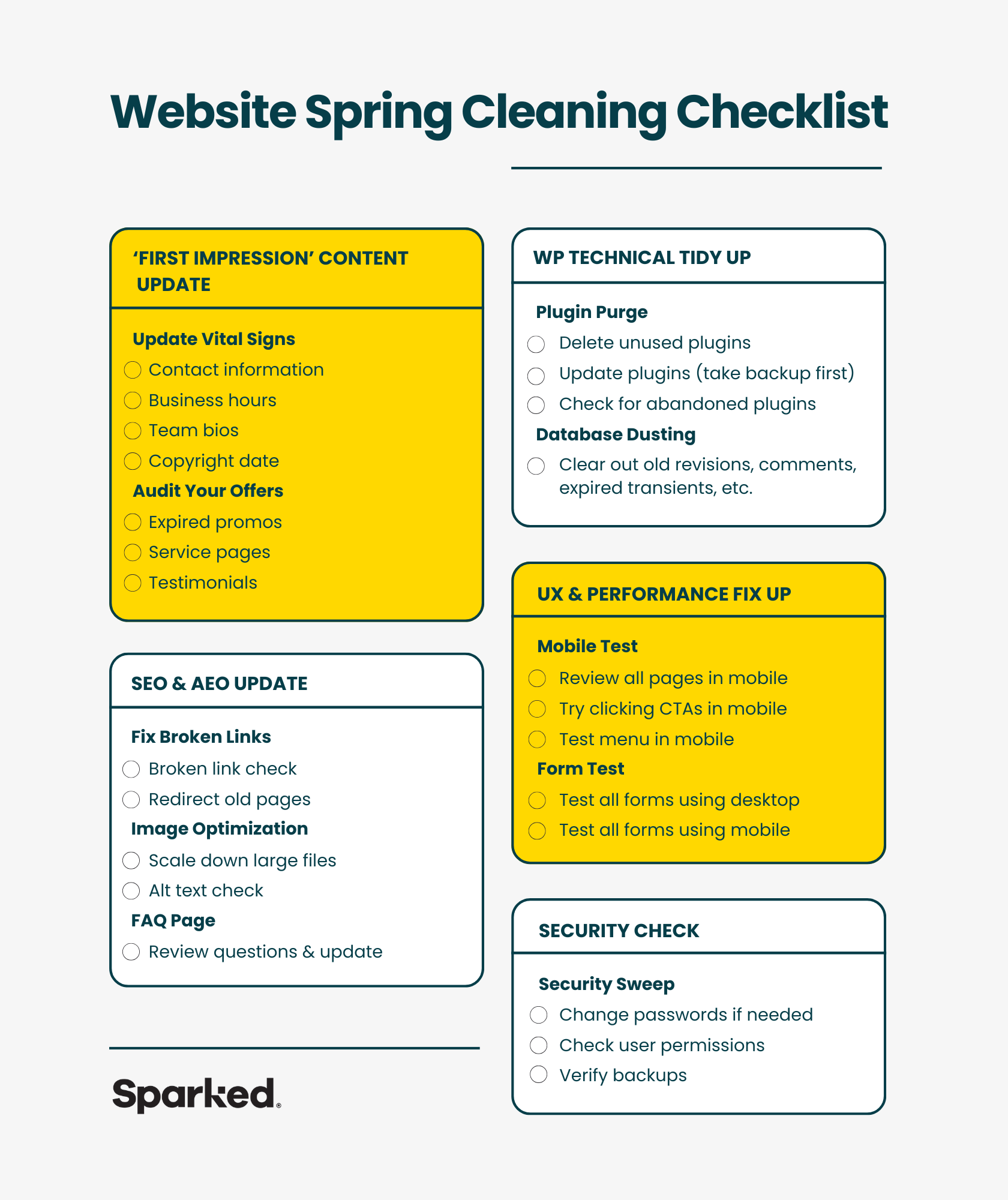 Printable Website Spring Cleaning Checklist
