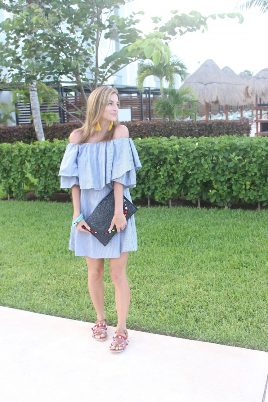 Off the shoulder ruffle dress