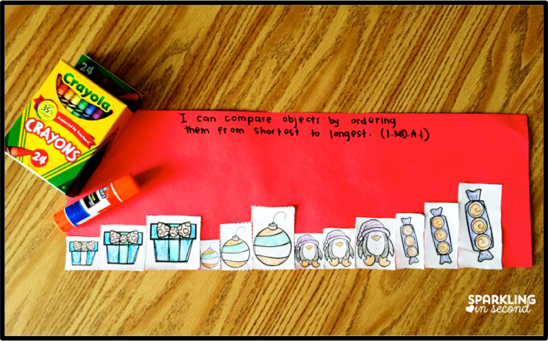 Introduce measurement using this measurement activity. This inquiry based activity has kids talking and thinking math with comparing three objects!