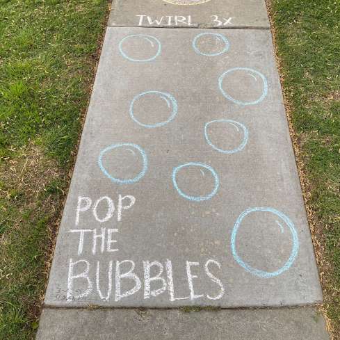 picture of chalk obstacle course