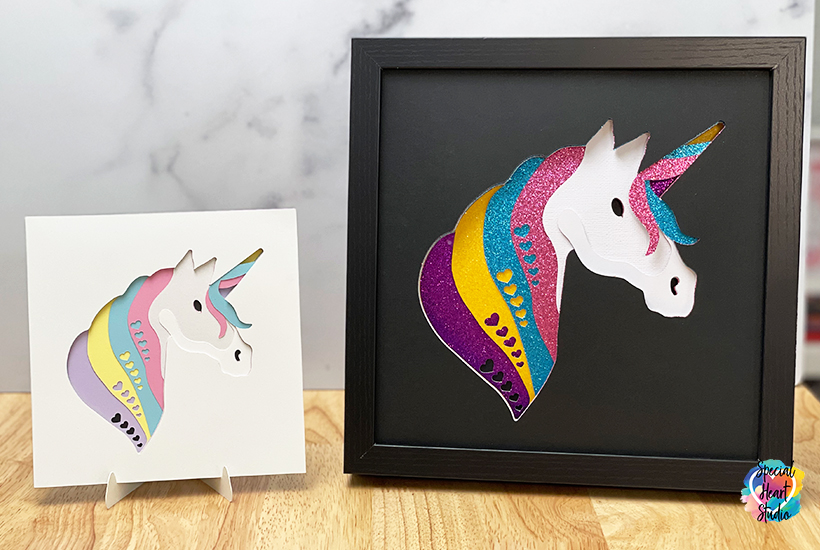 You may have to squeeze it at the bottom a bit to get it to glue down and hold together with painters tape to get it to stay until dry. How To Make A Layered Unicorn Shadow Box Special Heart Studio