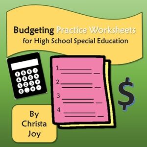 budgeting practice worksheets for high school special education special needs for special kids