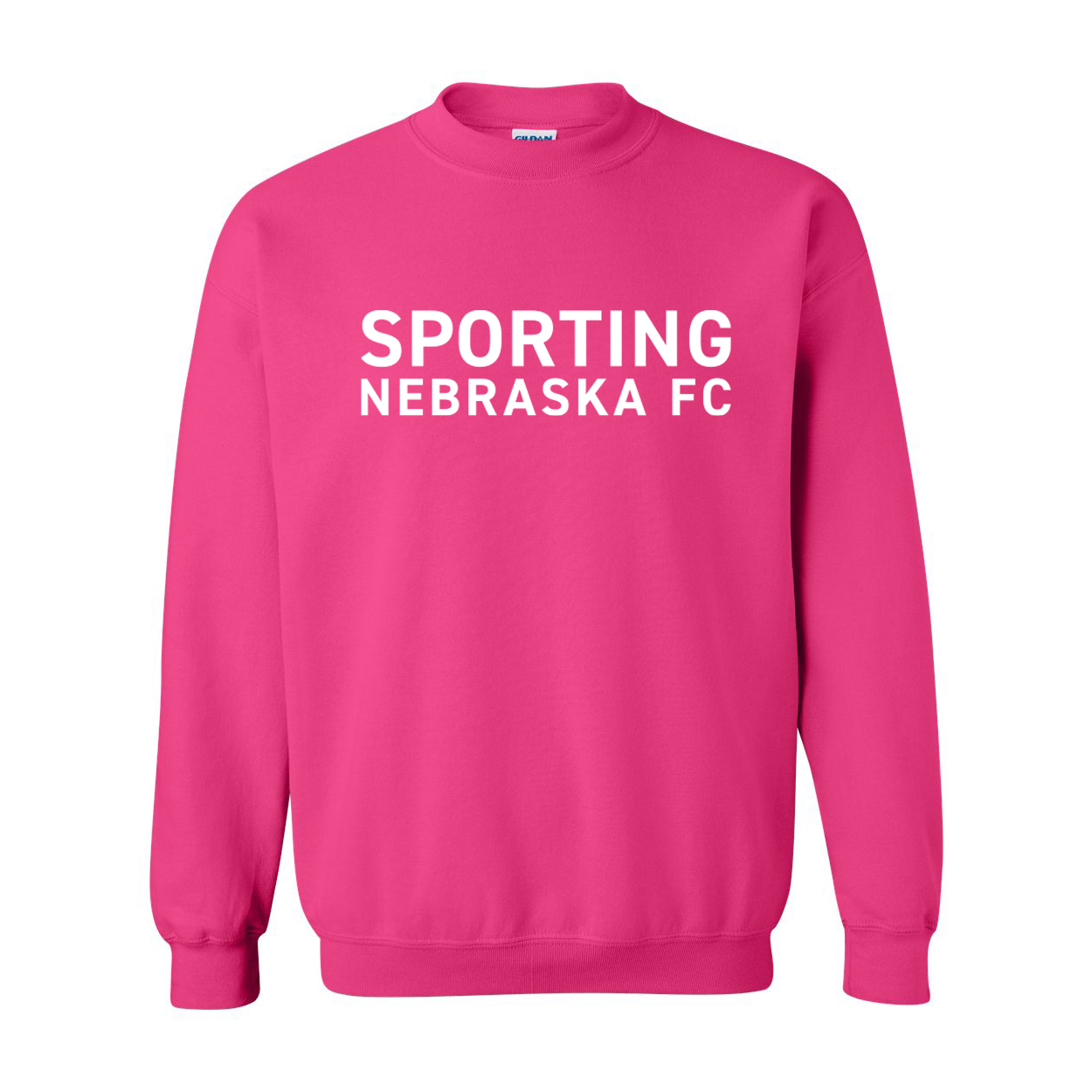 Sporting Nebraska FC - Gildan Crewneck Sweatshirt - Pink (Logo 2)
