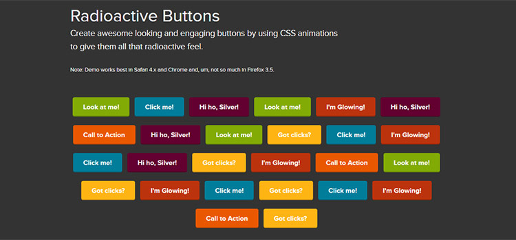 Radioactive Buttons - Create awesome looking and engaging buttons by using CSS animations