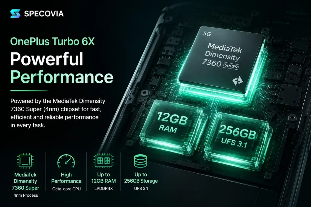 OnePlus Turbo 6X powered by the MediaTek Dimensity 7360 Super processor.