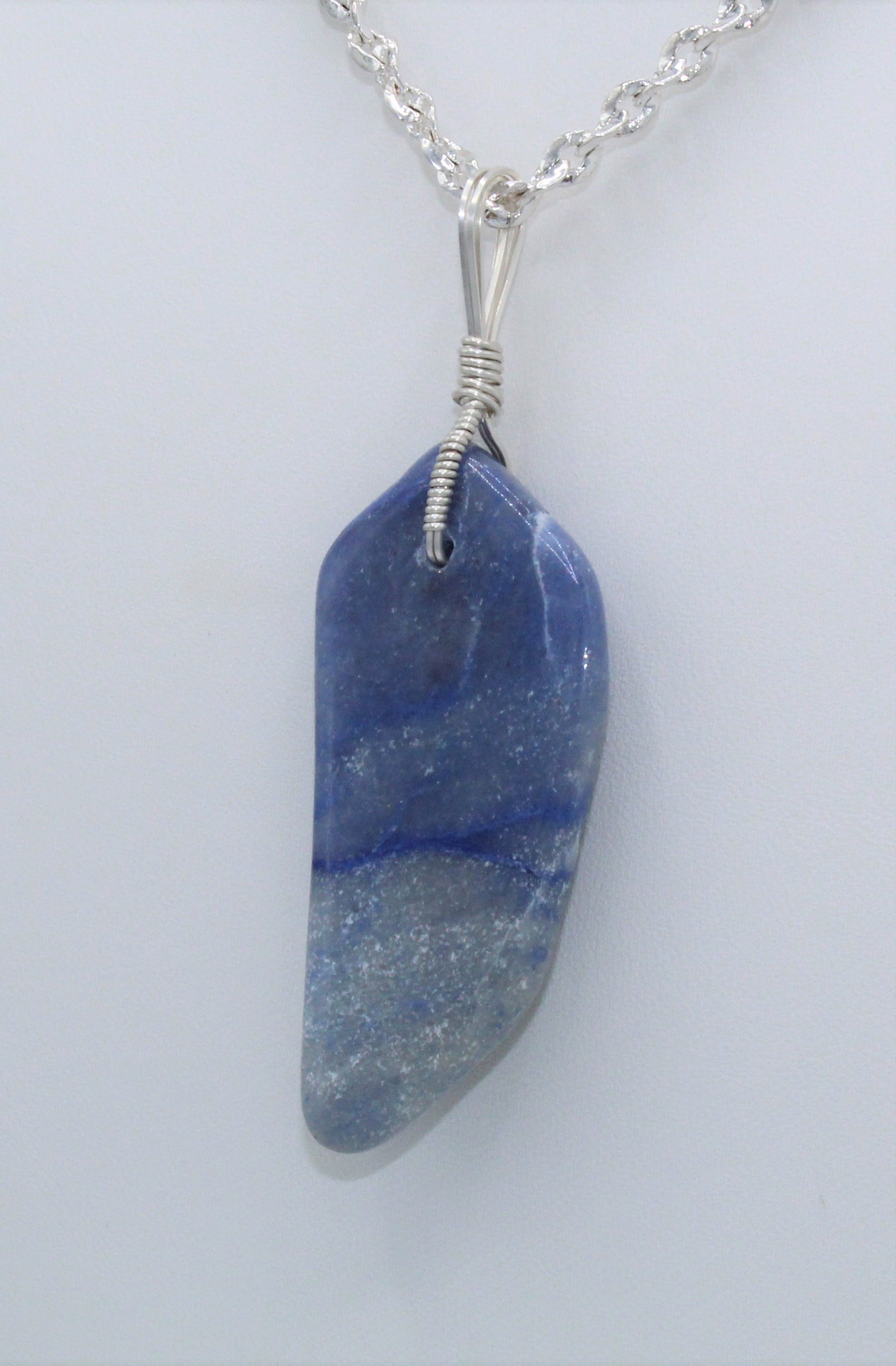 Brazilian Blue Quartz Necklace for Sale | Spectral Stone and Wood