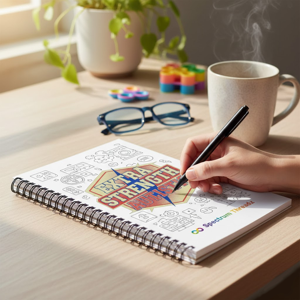 Extra Strength Autistic Dotted Notebook, Neurodiversity Pride Gift