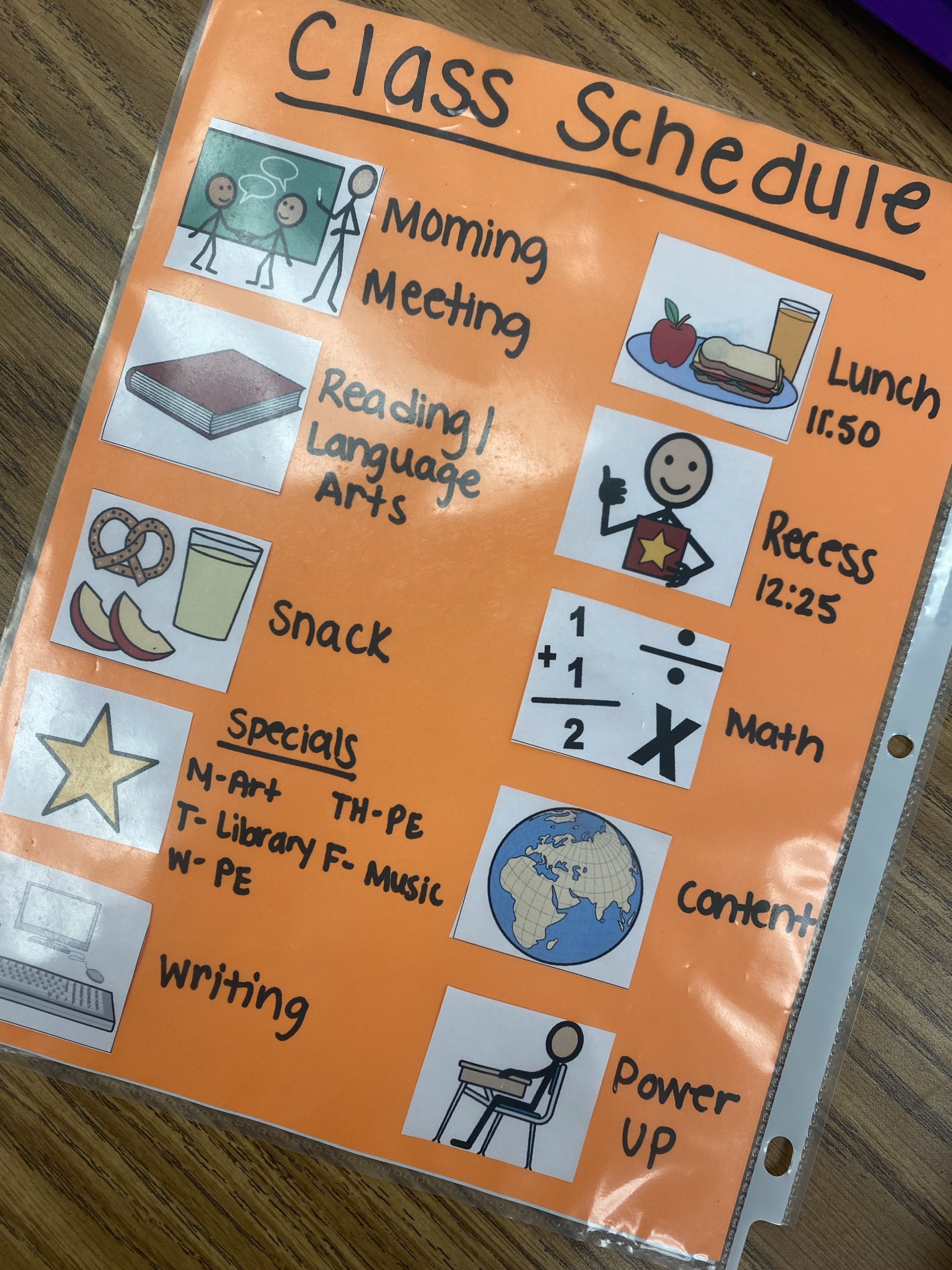 Color Coding Visual Schedules