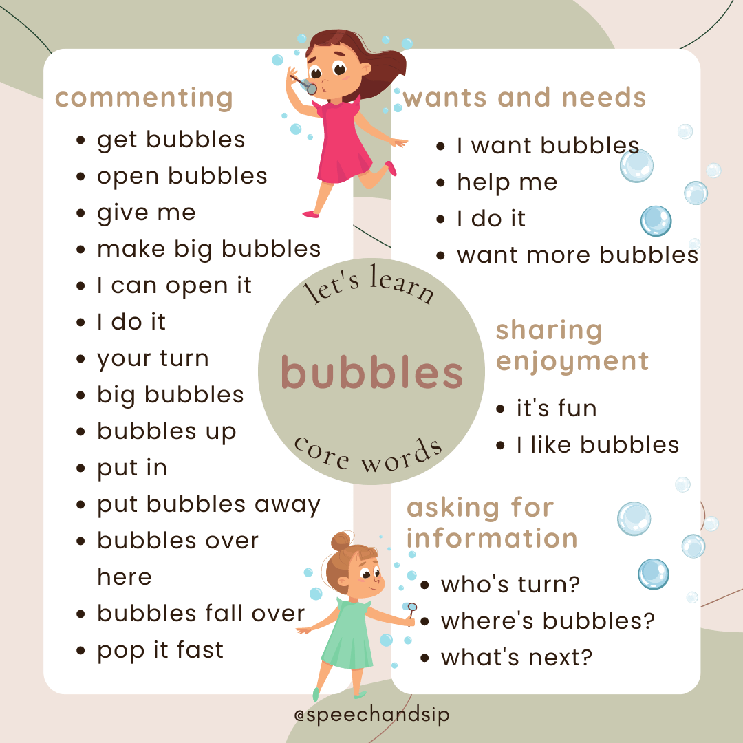 core words - bubbles