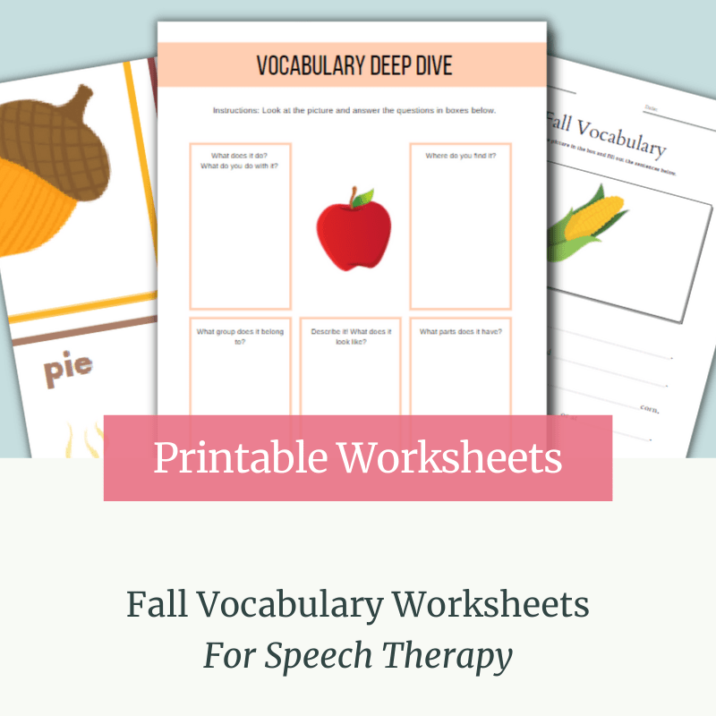 fall vocabulary for speech therapy speech therapy talk services llc