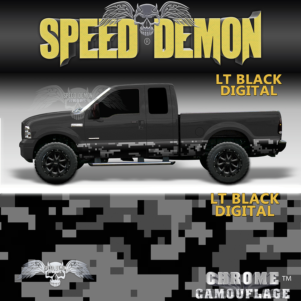 LT Black Digital Camo Rocker Panel Wrap