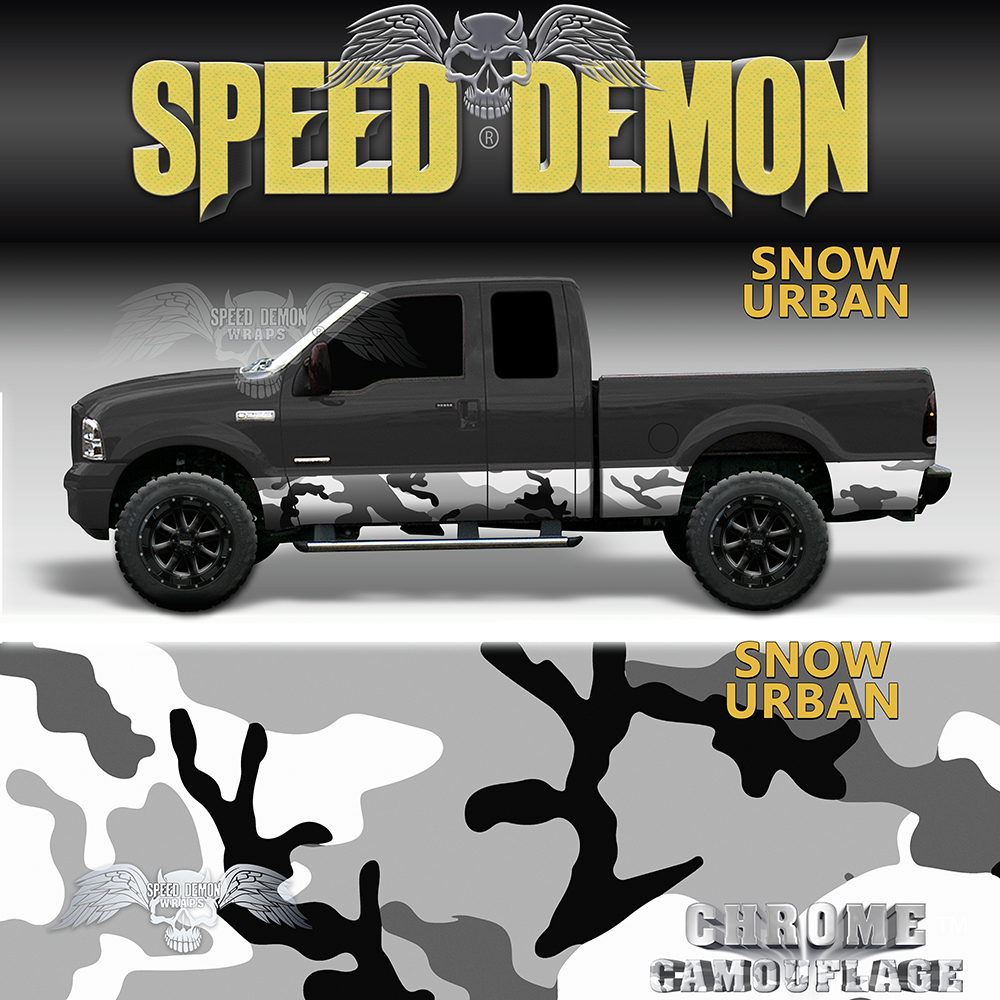 Snow Urban Camo Rocker Panel Wraps