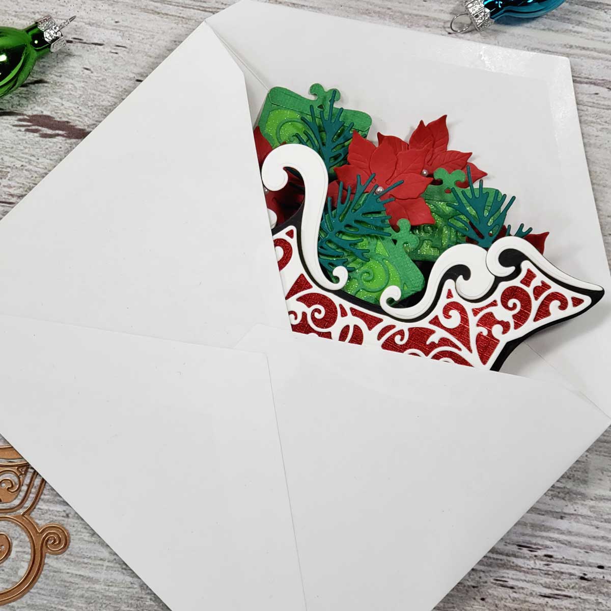 November 2020 Amazing Paper Grace Die of the Month is Here – Pop Up 3D Vignette Poinsettia Sleigh