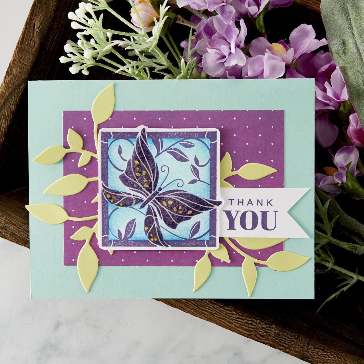 Handmade greeting card featuring FSJ Buzzworthy Collection