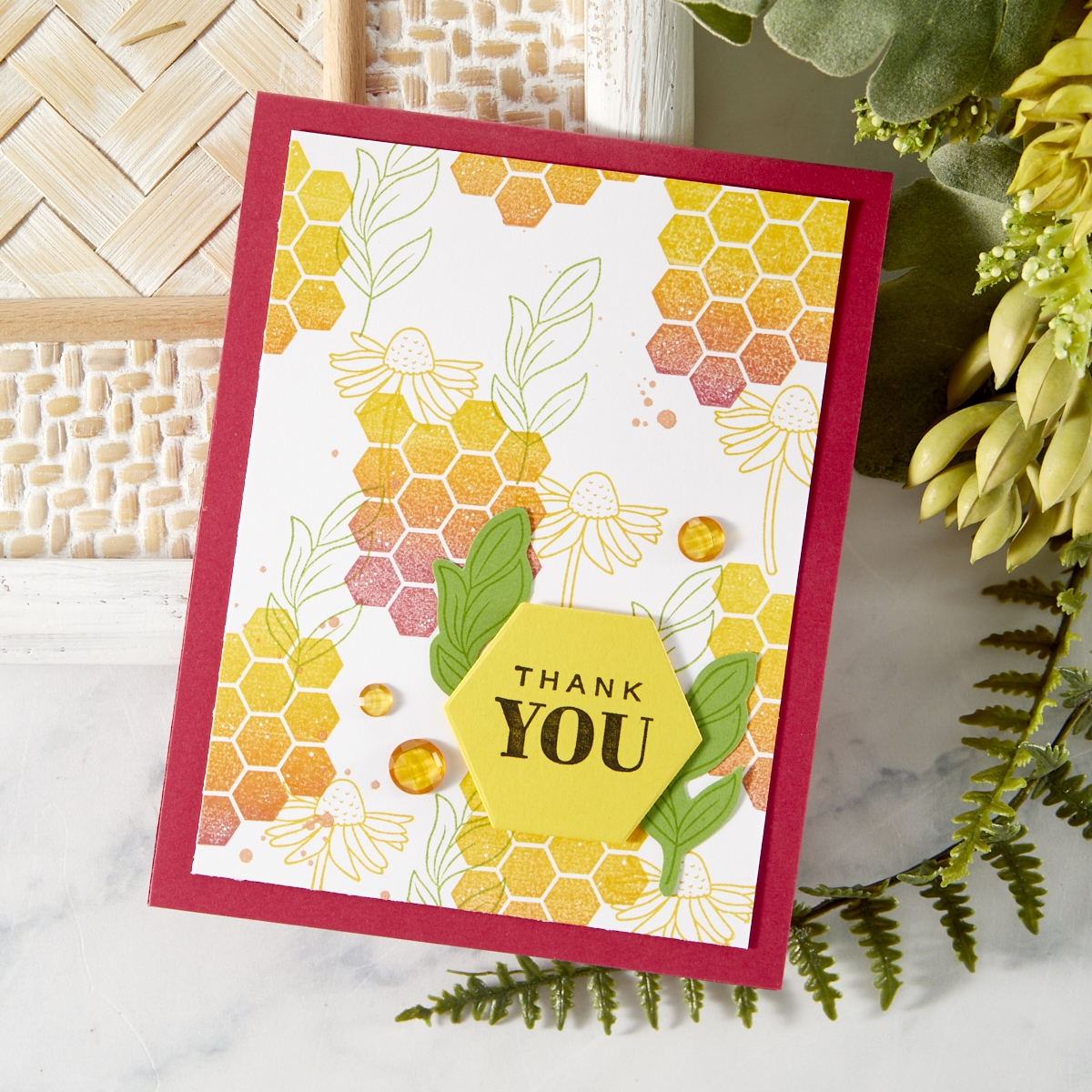 Handmade greeting card featuring FSJ Buzzworthy Collection