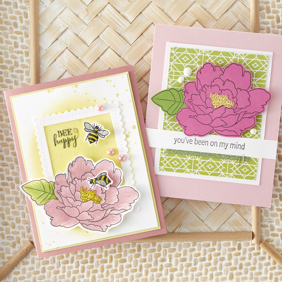 Handmade greeting card featuring FSJ Buzzworthy Collection