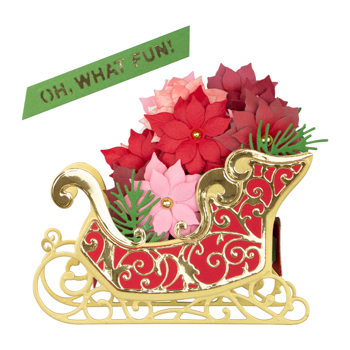 November 2020 Amazing Paper Grace Die of the Month is Here – Pop Up 3D Vignette Poinsettia Sleigh
