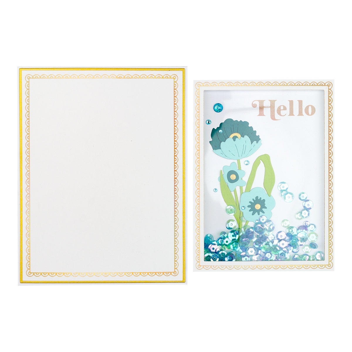 February 2021 Glimmer Hot Foil Kit of the Month is Here &ndash; Scalloped Rectangle Glimmer Essentials with Sentiments