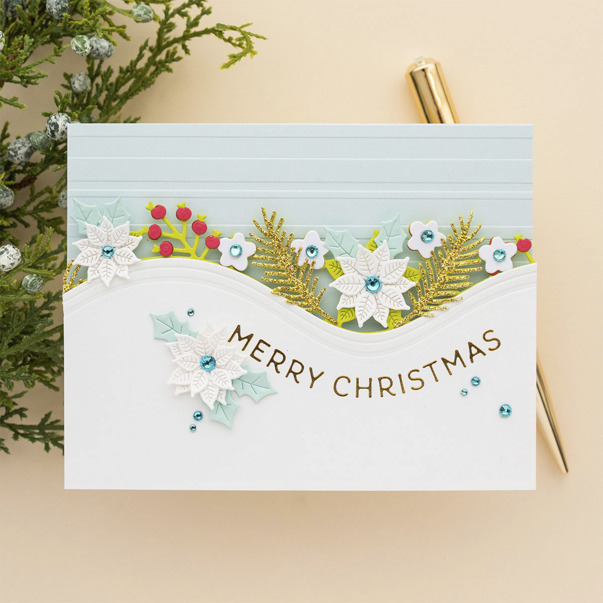November 2021 Large Die of the Month Preview & Tutorials &ndash; Christmas Foliage Strip & Borders