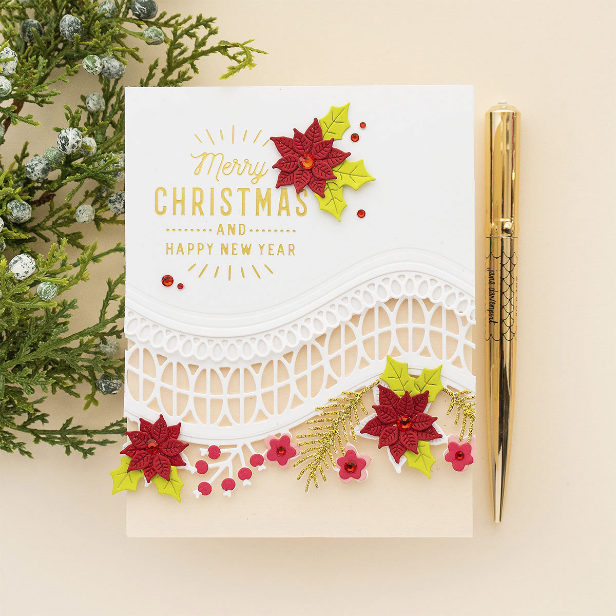 November 2021 Large Die of the Month Preview & Tutorials &ndash; Christmas Foliage Strip & Borders