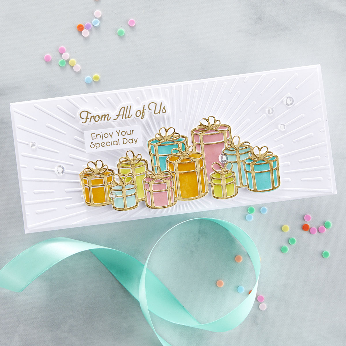April 2022 Small Die of the Month Preview & Tutorials &ndash; Gift Border & Sentiments