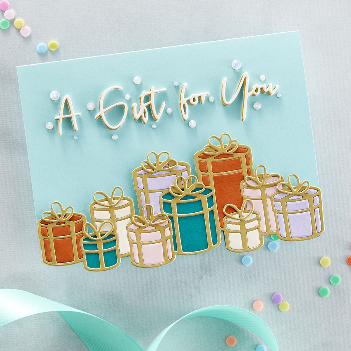 April 2022 Small Die of the Month Preview & Tutorials &ndash; Gift Border & Sentiments