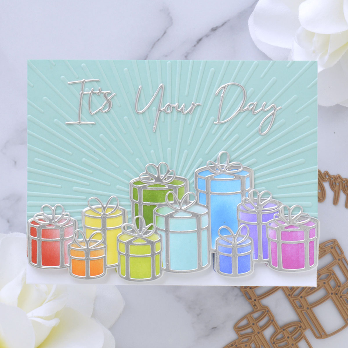 April 2022 Small Die of the Month Preview & Tutorials &ndash; Gift Border & Sentiments