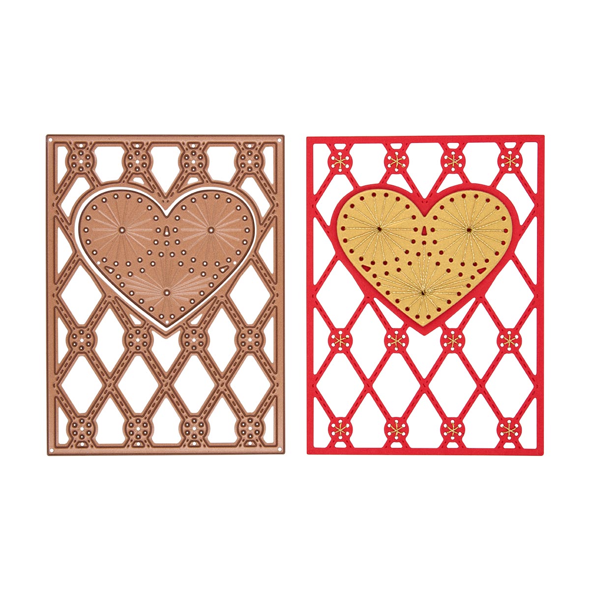 December 2022 Small Die of the Month Preview & Tutorials – Stitched Heart Card Front