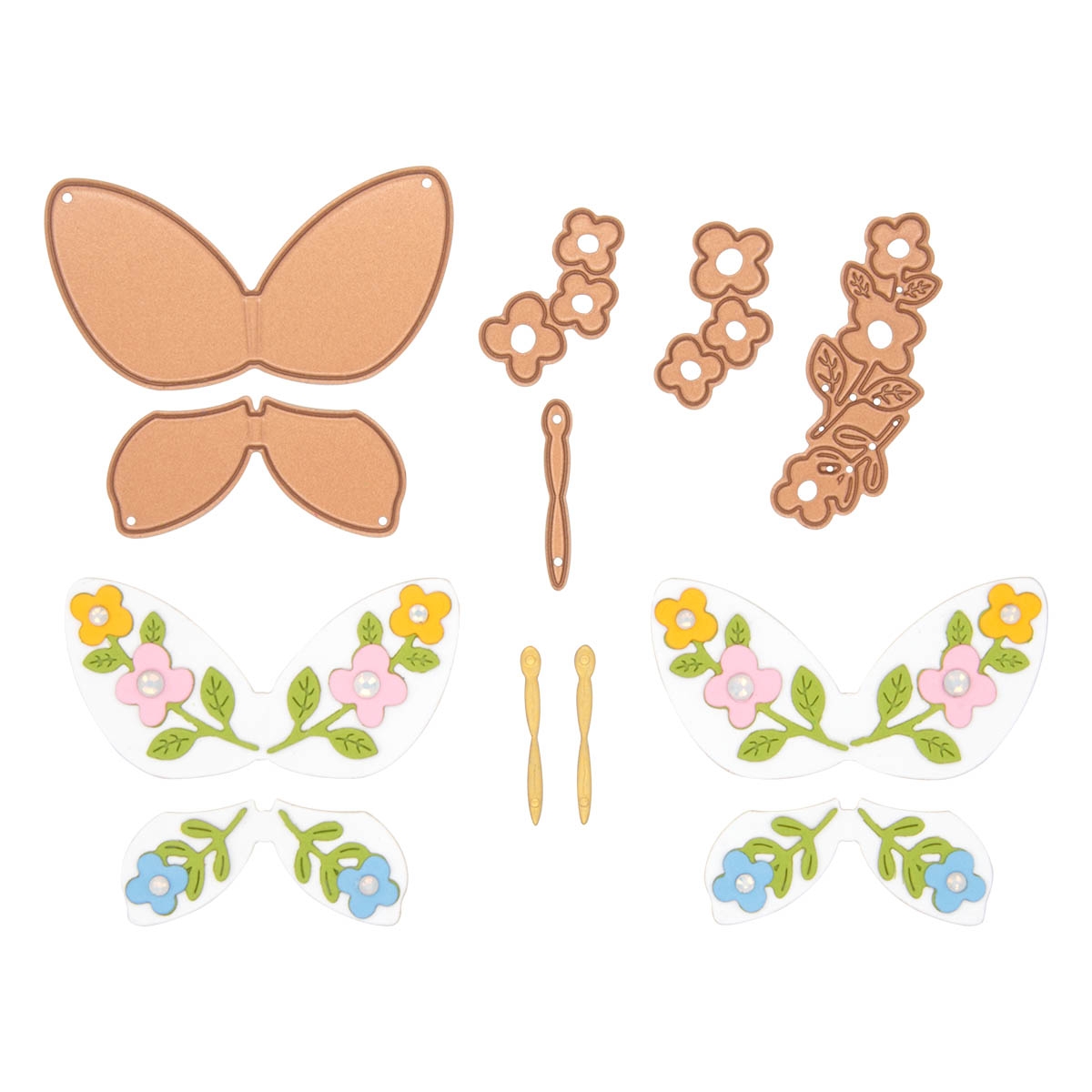 March 2023 Small Die of the Month Preview & Tutorials – Floral Butterfly Card Front