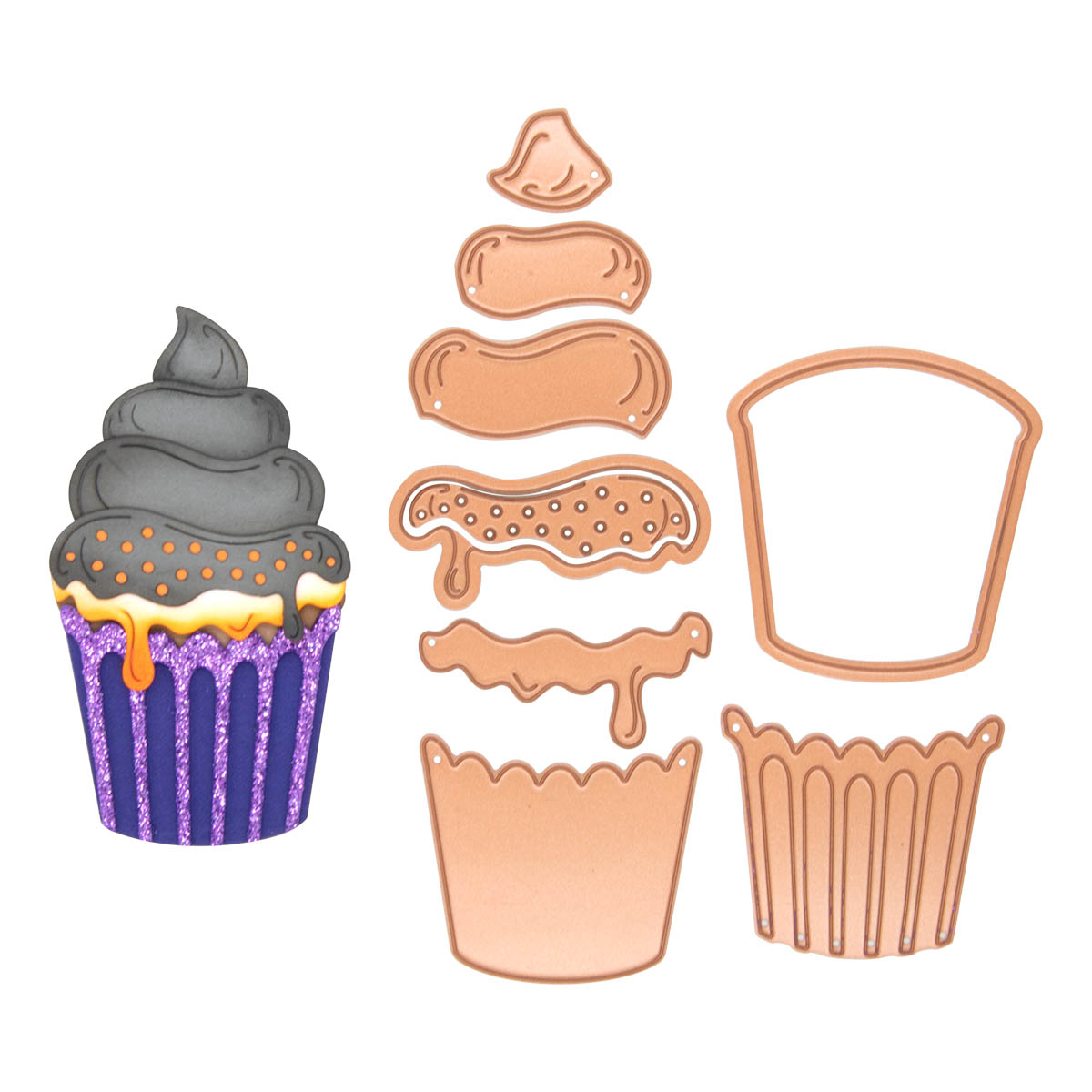 September 2023 Large Die of the Month Preview & Tutorials – Boo-Licious Fall Cupcake